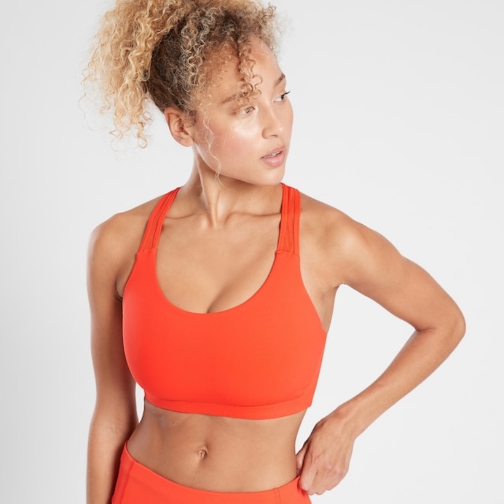 Athleta Contender Bra D&DD cup Sz Large Torch Red